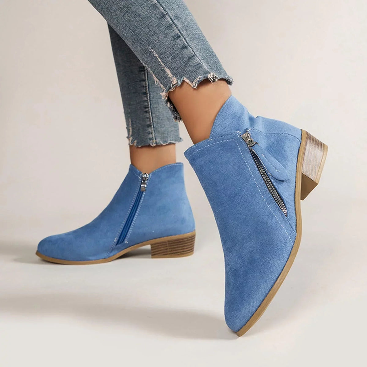Damen-Stiefeletten aus Leder mit orthopädischem Design-3