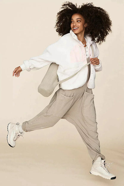 Variant image for Damen-Jumpsuit Leicht Dehnbar Synthetikfaser mit Taschen-19
