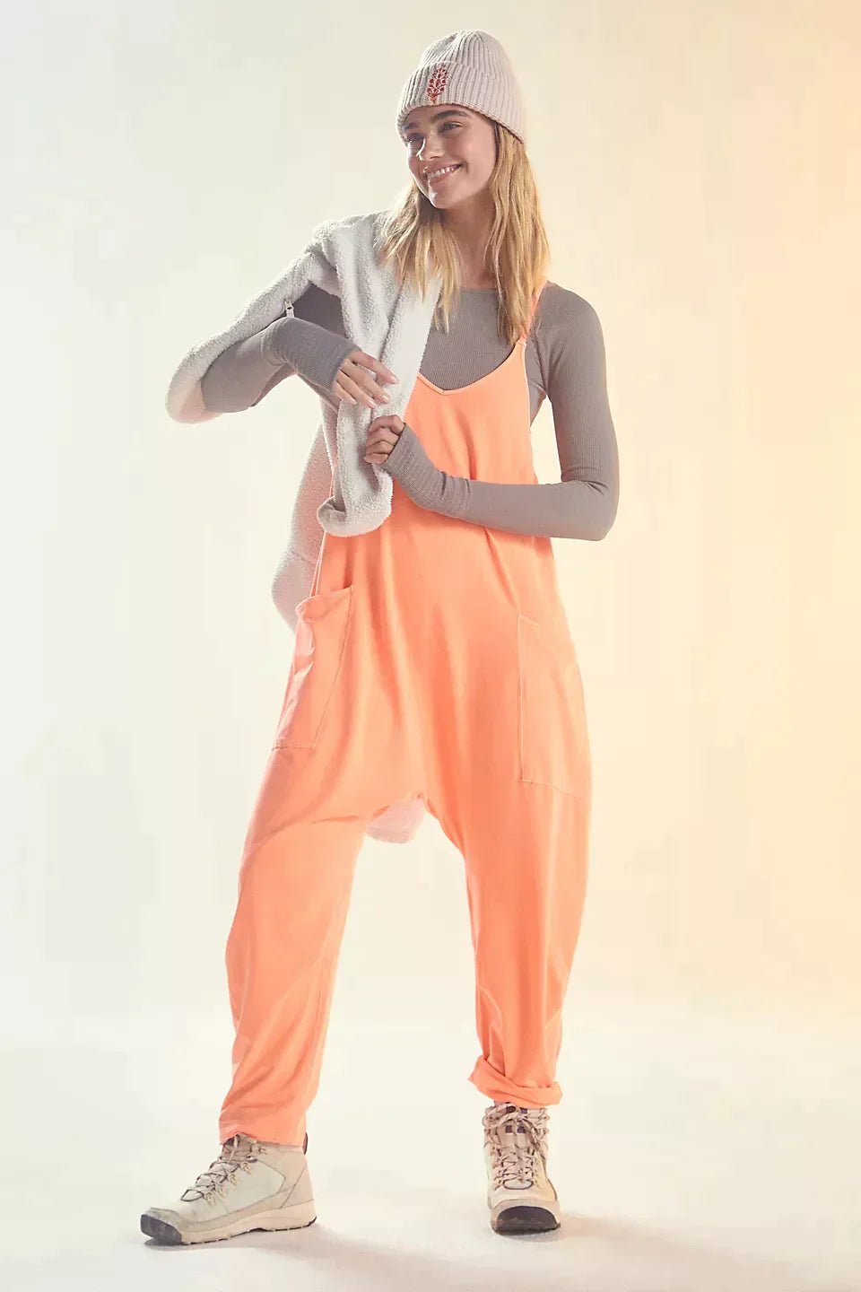 Damen-Jumpsuit Leicht Dehnbar Synthetikfaser mit Taschen-6