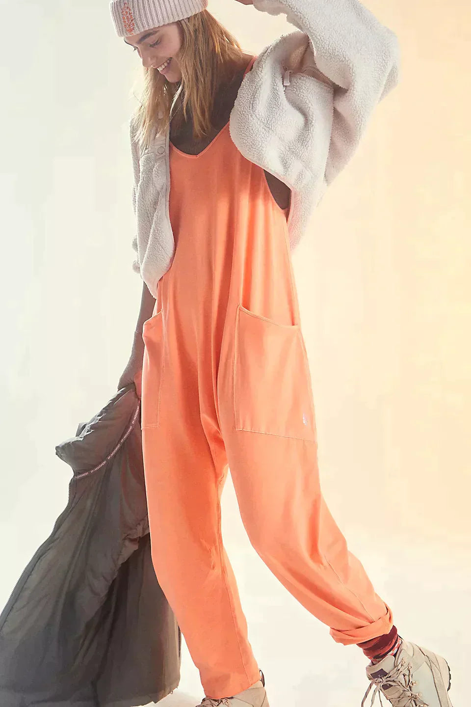 Variant image for Damen-Jumpsuit Leicht Dehnbar Synthetikfaser mit Taschen-7