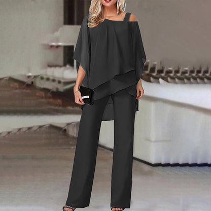 Damen-Jumpsuit, schulterfrei, lange Hose, Polyester-1