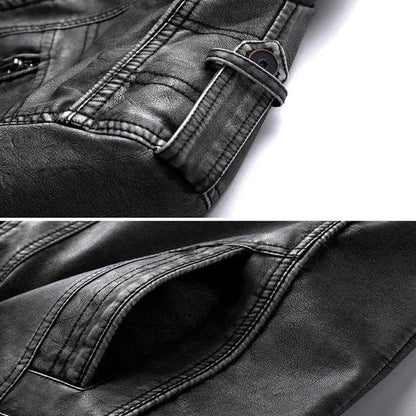 Herren-Bikerjacke, Leder, mit vielseitigem Design-2