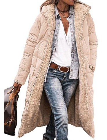 Variant image for Damen-langer Mantel, Teddy, Material-37