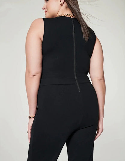 Damen-Jumpsuit Langarm Leichter Stoff mit Seitentaschen-4