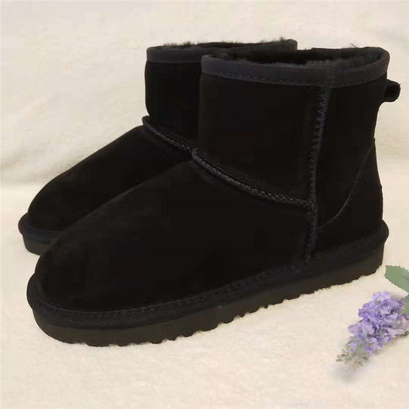 Damen Ankelstiefel Winter Kunstwolle-4