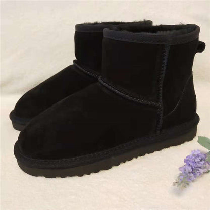 Damen Ankelstiefel Winter Kunstwolle-4