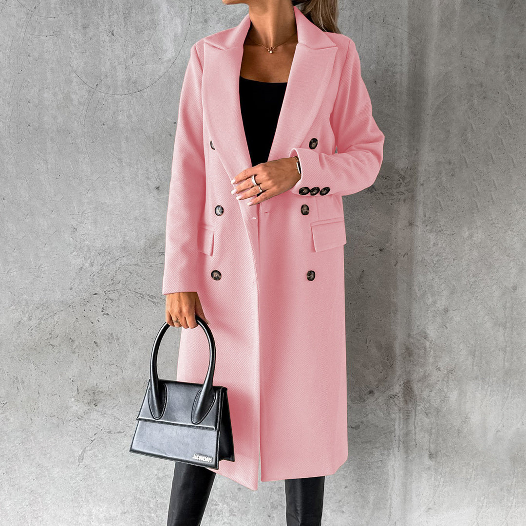 Damen-Mantel, lang, zweiknopfig, Polyester-1