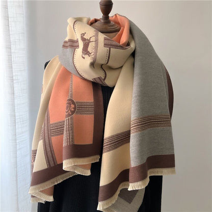 Damenschal, Oversized, Blumenmuster, weicher Stoff-4