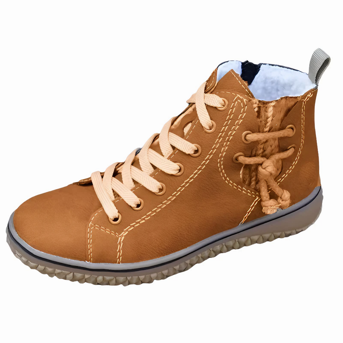 Damen-Winterschuhe Wasserdicht Leder mit Fußbett-5