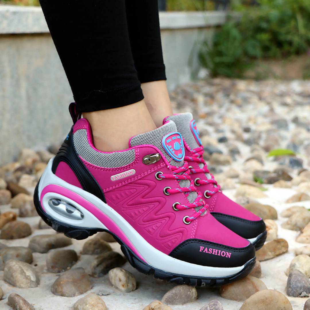 Damen-Fitnessschuhe, ergonomisches Design, dicke Sohle, Synthetikmaterial-3
