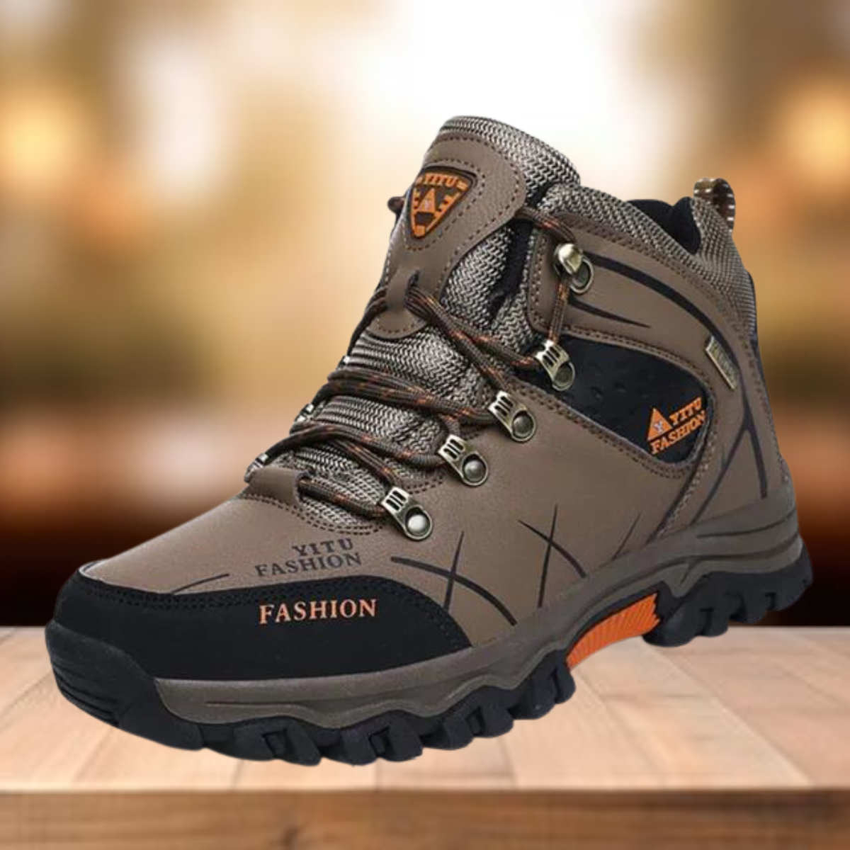 Herren-Wanderschuhe, wasserdichtes Veganleder, bequem und moderne, Design-5