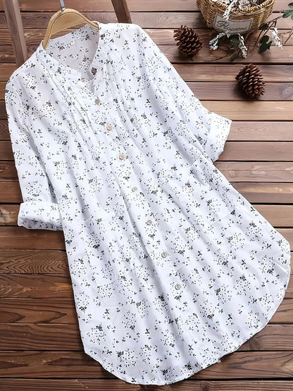 Damen Bluse Geblümt Romantische Rüschen Polyester 5