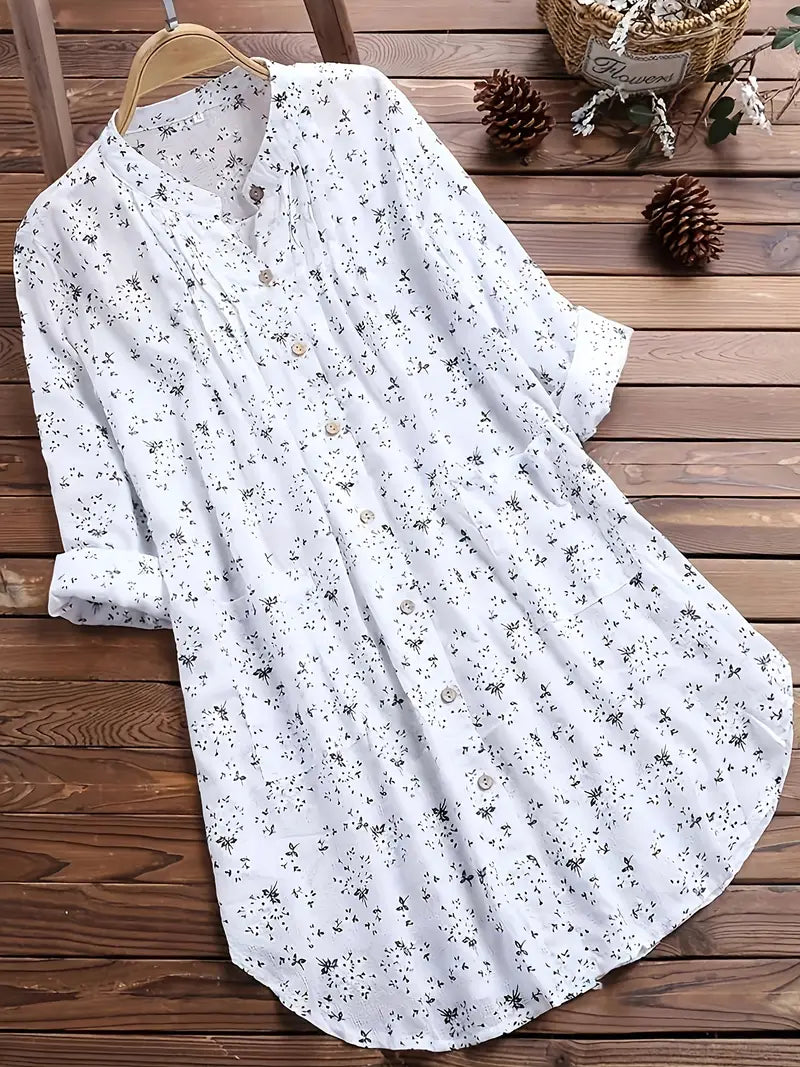Damen Bluse Geblümt Romantische Rüschen Polyester 2