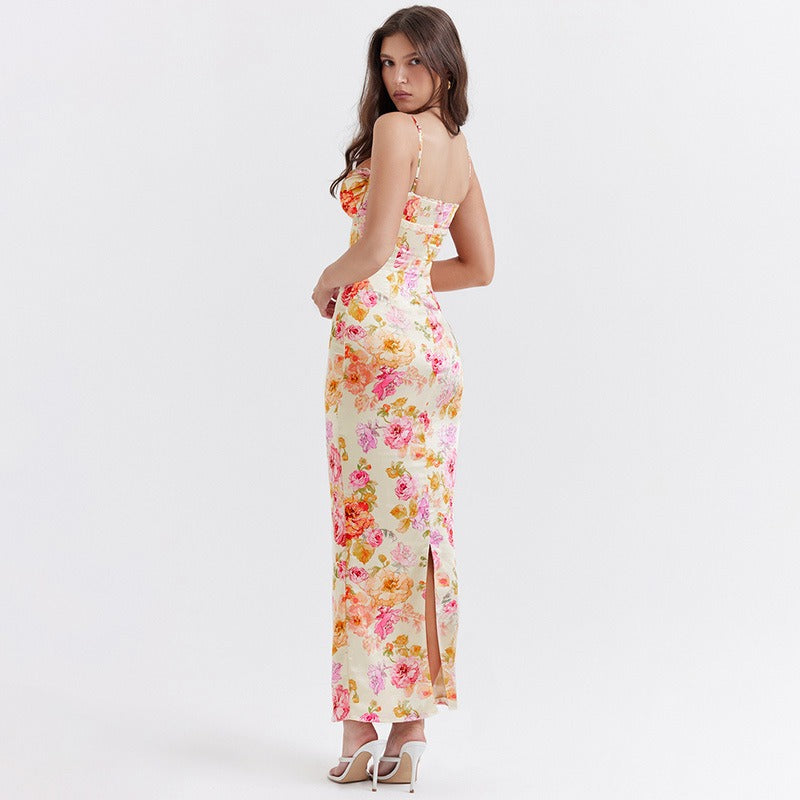 Damen-Kleid Geblümtes Design Schmale Passform Hochwertiger Stoff-3