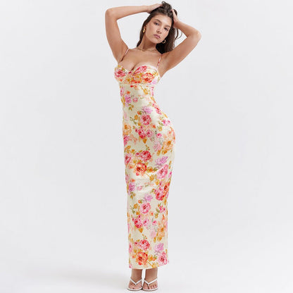 Damen-Kleid Geblümtes Design Schmale Passform Hochwertiger Stoff-4