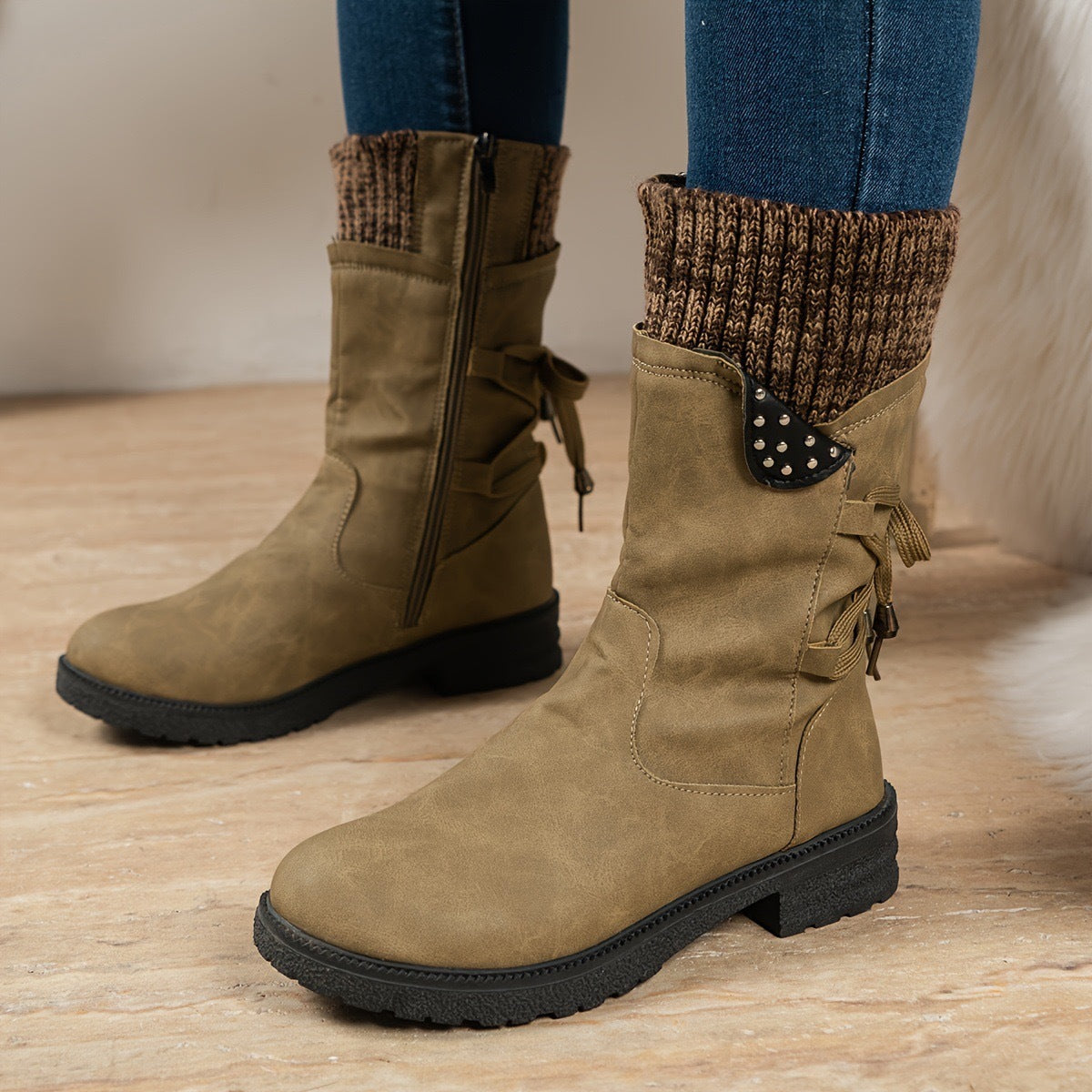 Variant image for Gefütterte Damen-Winterstiefel, bequem, Kunstleder-22