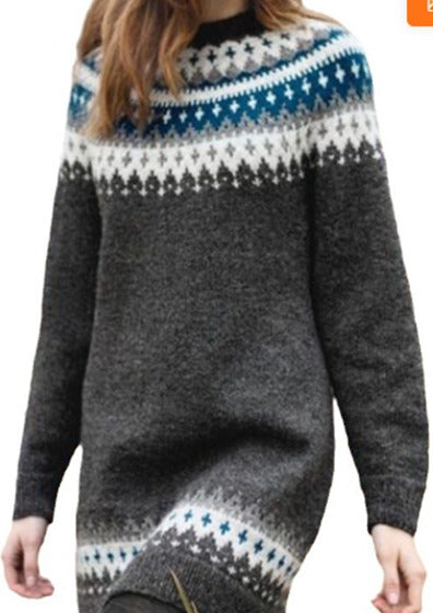Damen Winterpullover Norwegisches Design Weiches Acryl-2