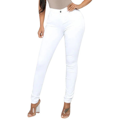 Damen-Jeans High Waist Elastische Passform Strapazierfähige Materialien-2