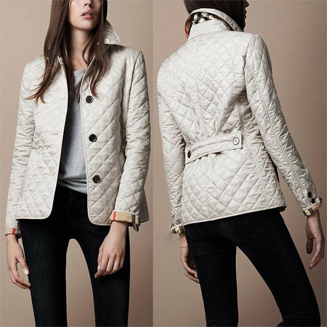Damenjacke Modern Seiden-Baumwollmix Schmale Passform Polyester-5