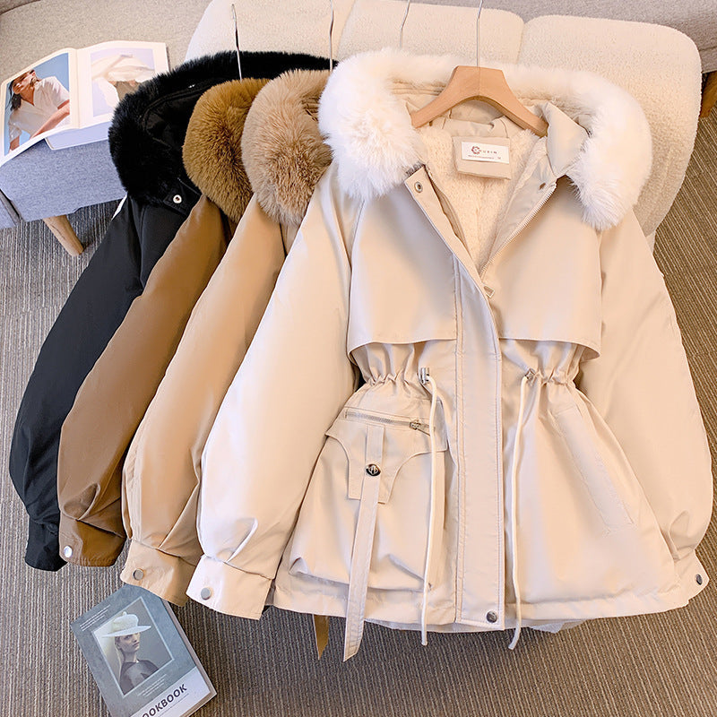 Damen Winterjacke mit Kapuze aus hochwertigem Polyester, langer Wintermantel für kalte Tage-2