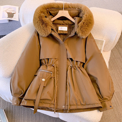 Damen Winterjacke mit Kapuze aus hochwertigem Polyester, langer Wintermantel für kalte Tage-4