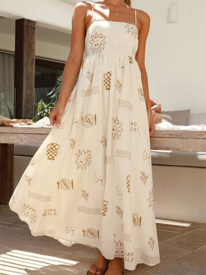 Damen-Maxikleid, Spaghettiträger, leichter Stoff, elegant-2