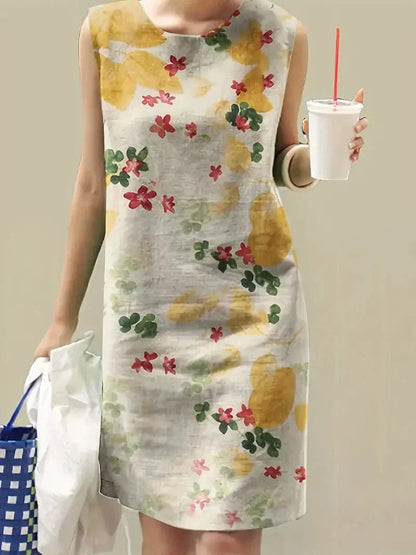 Variant image for Damenkleid, große Blumen, leichter Stoff, für des Sommers, elegante Anlässe-8