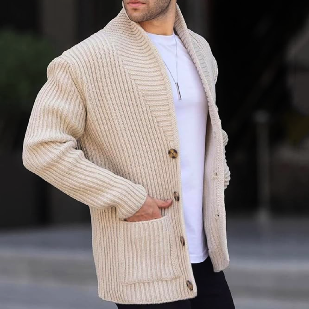 Damen-Lange Strickjacke, Gestricktes Acryl, Modernes Design-5