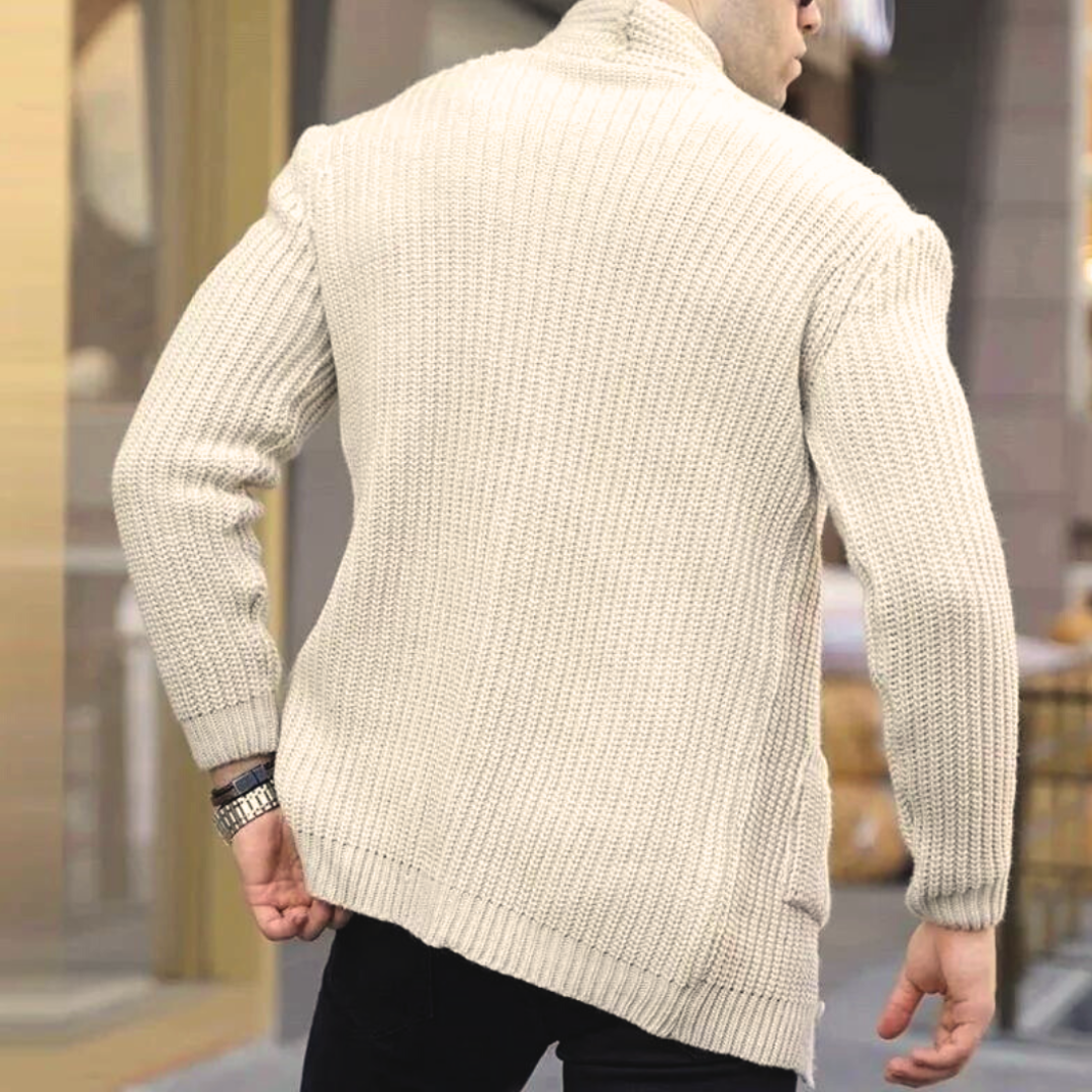 Damen-Lange Strickjacke, Gestricktes Acryl, Modernes Design-2