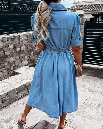 Damen-Denim-Kleid, trendiges Design, nachhaltiges Material 3