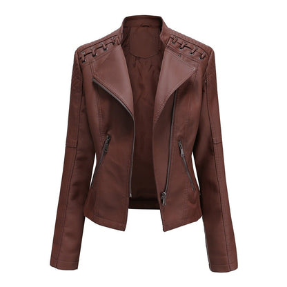Variant image for Damen Bikerjacke Asymmetrischer Synthetikleder-9