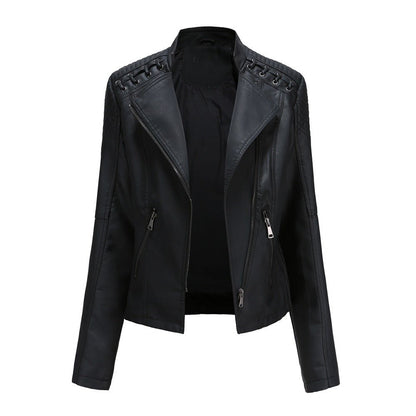 Variant image for Damen Bikerjacke Asymmetrischer Synthetikleder-17