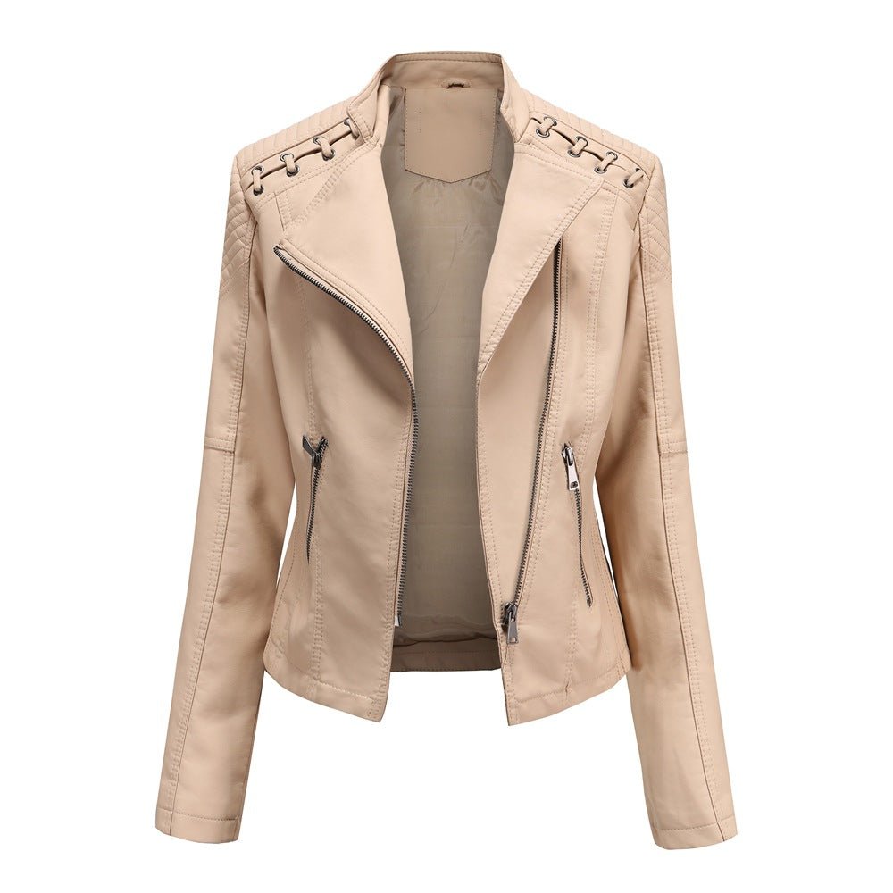 Variant image for Damen Bikerjacke Asymmetrischer Synthetikleder-25