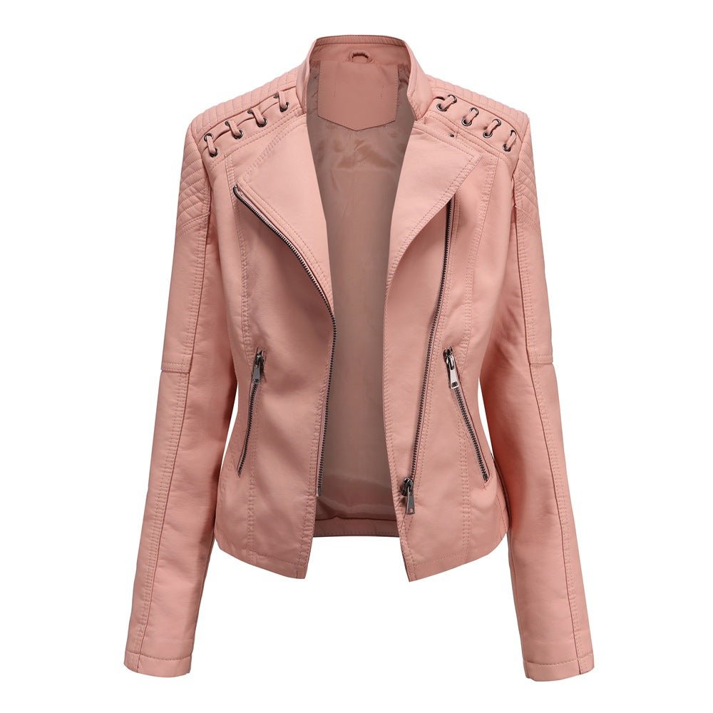 Variant image for Damen Bikerjacke Asymmetrischer Synthetikleder-33