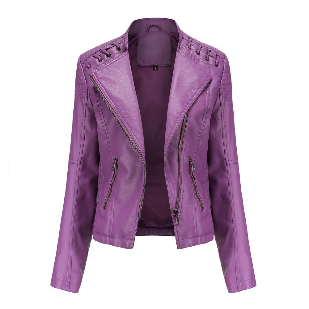 Variant image for Damen Bikerjacke Asymmetrischer Synthetikleder-49