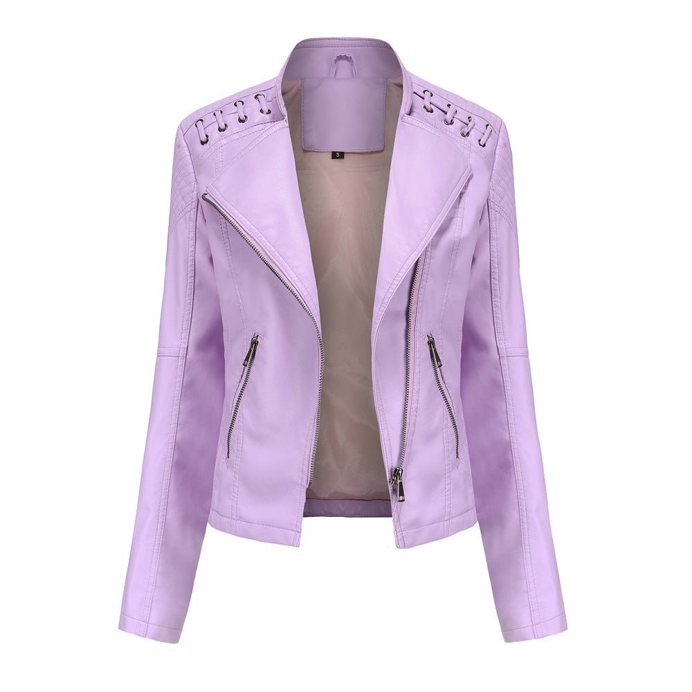Variant image for Damen Bikerjacke Asymmetrischer Synthetikleder-57