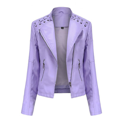 Variant image for Damen Bikerjacke Asymmetrischer Synthetikleder-65