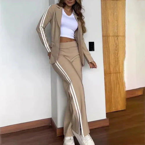 Damen-Freizeitkleidung, Blazer und Hose, aus sportlichem Stil, hochwertiger Stoff-1