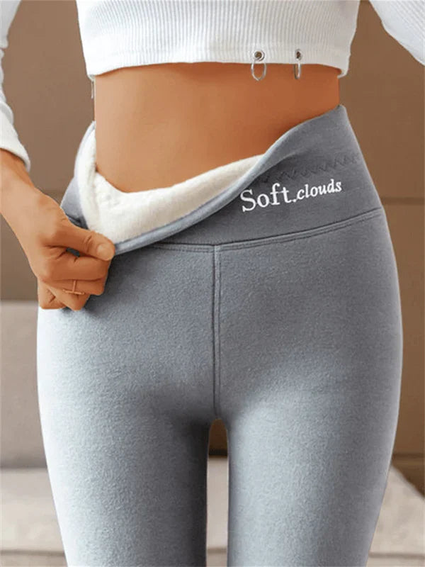 Damen-Leggings, hohe Taille, Polyester und Baumwolle-3