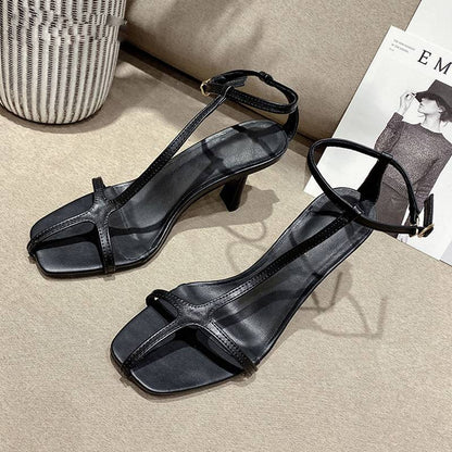 Variantenbild für Damen-Gladiator-Sandalen aus PU-Leder mit hohem Absatz 5-8 cm-2