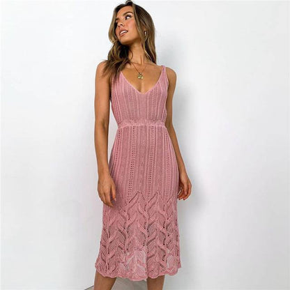 Damen-V-Ausschnitt-Kleid, A-Linien-Form, Spandex und Baumwolle-6