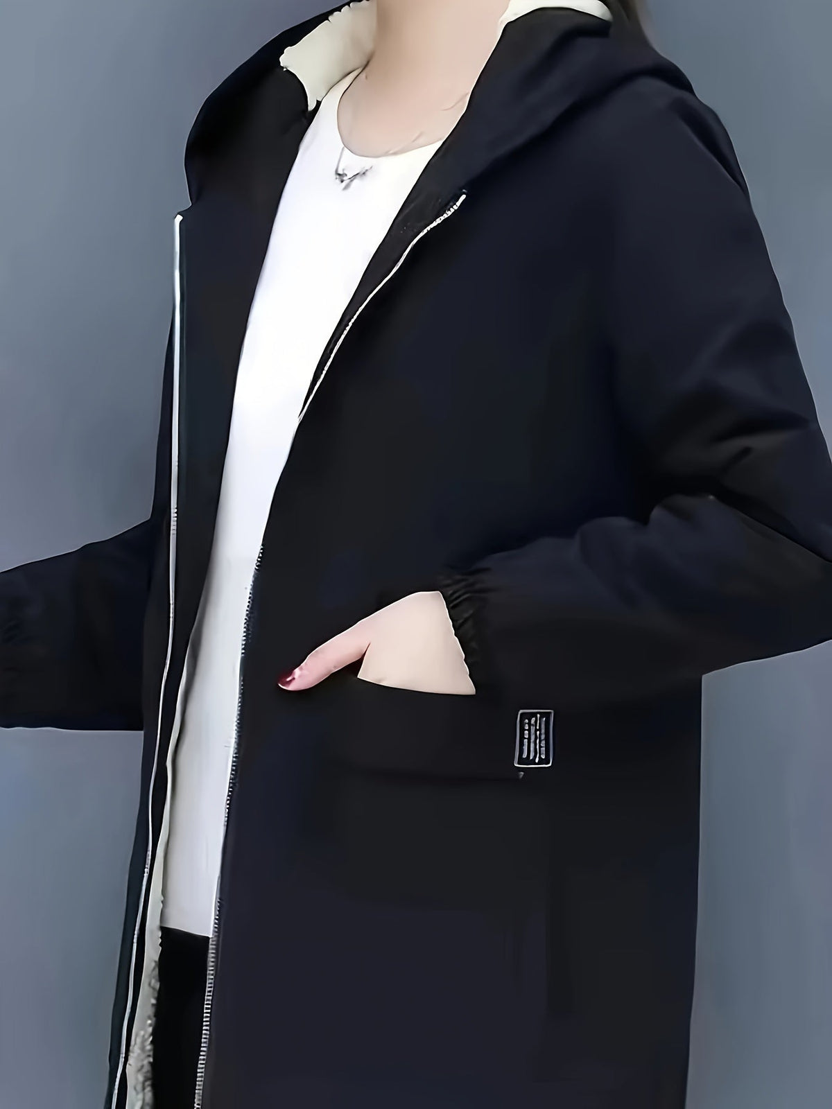 Damen-Fleecejacke, kurz, modernes Design, Winter-5