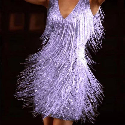 Variant image for Damen-Slipkleid, V-Ausschnitt, luxuriös, Polyester, Elasthan-41