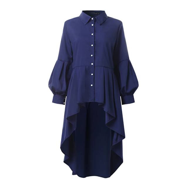 Damen-Tunika, langärmeliges Polyester, Spandex elegante figurative Passform-1