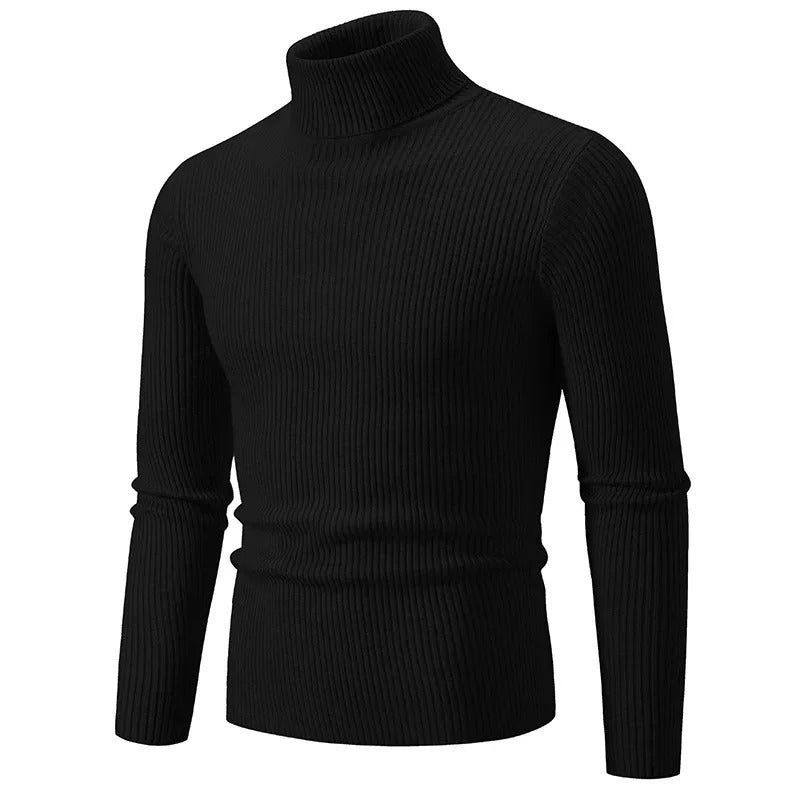 Damen-Strickpullover, gestreifter Rollkragen, Acrylmischung-2
