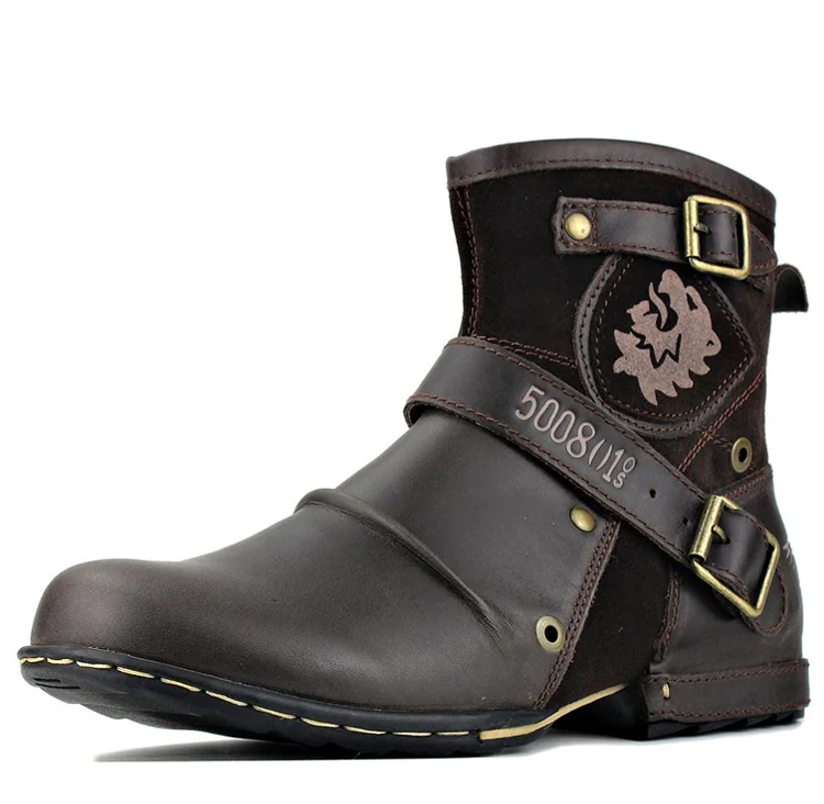 Herrenstiefel, Leder, Gummi, robust, zeitloses Design-2