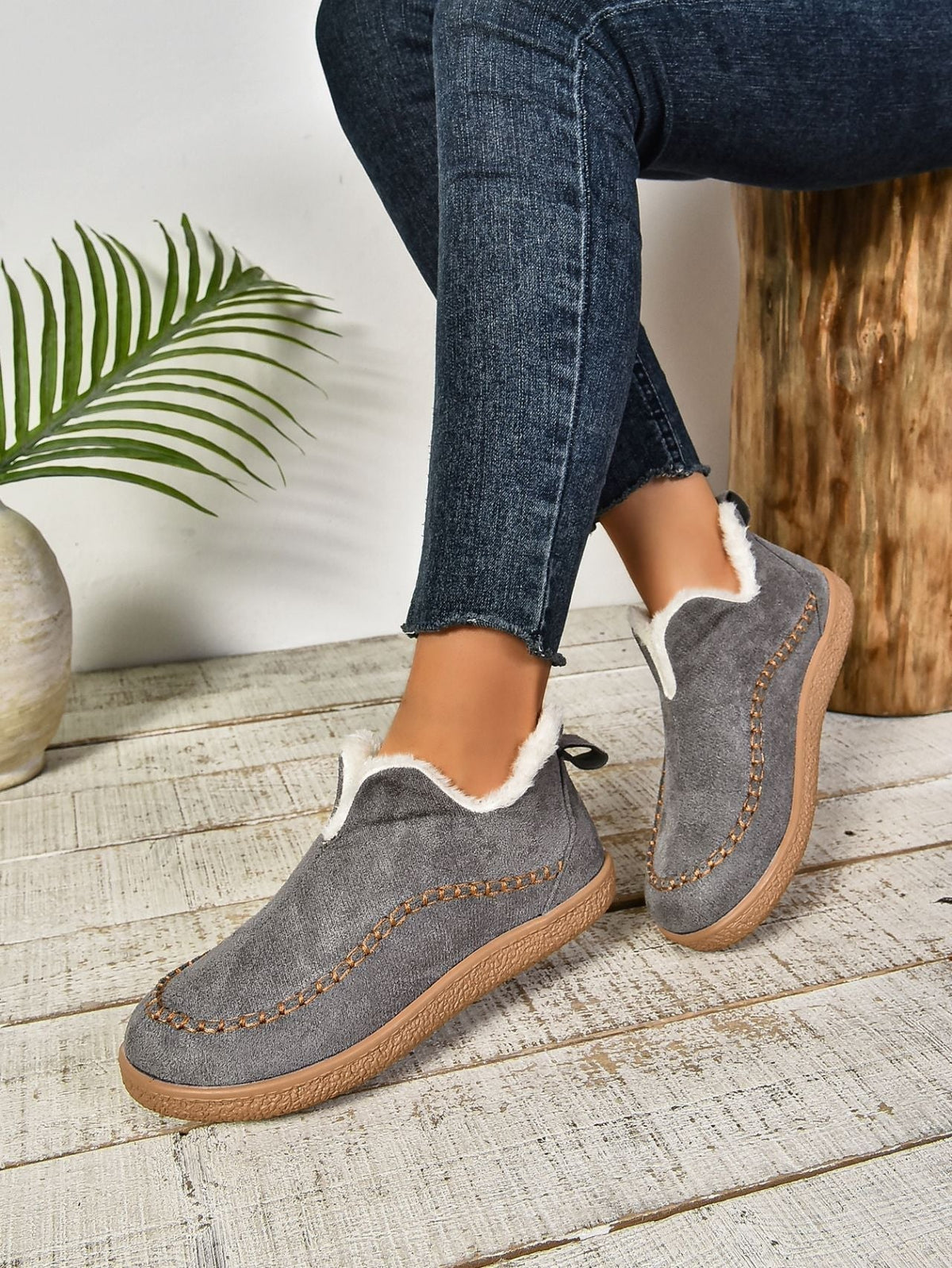 Damen-Pantoffeln, weiches Material, bequeme Hauspantoffeln, rutschfeste Sohle-3