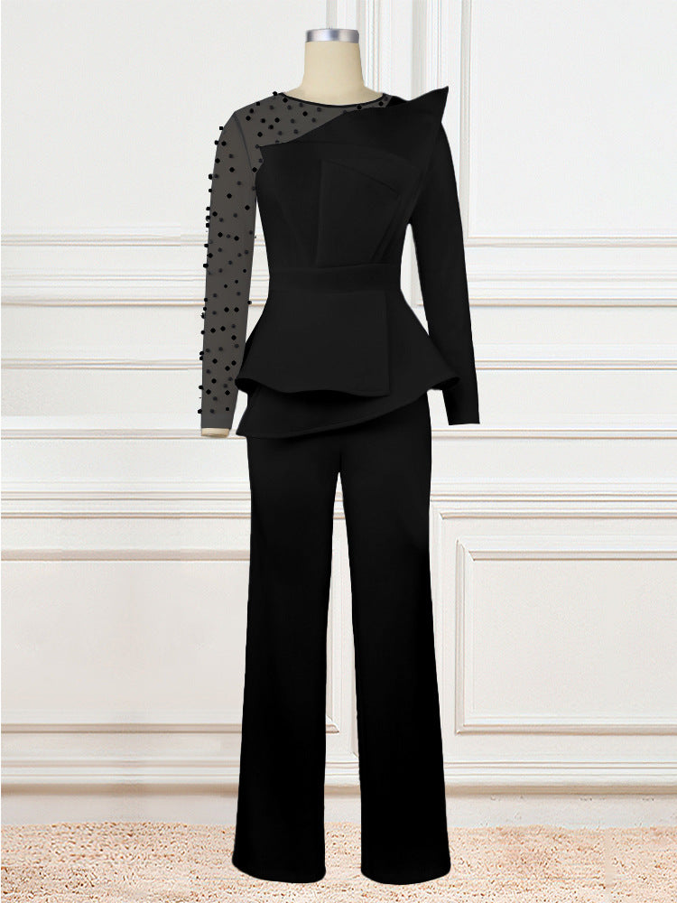 Damen-Jumpsuit mit Perlendekorationen Hochwertiges Material-1