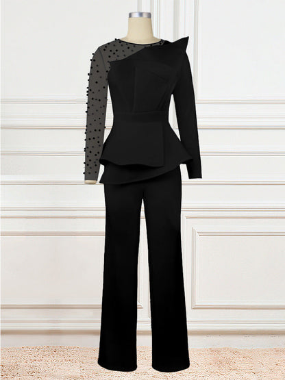 Damen-Jumpsuit mit Perlendekorationen Hochwertiges Material-1
