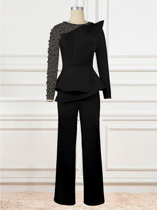 Damen-Jumpsuit mit Perlendekorationen Hochwertiges Material-1